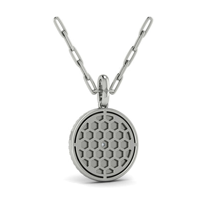 Center Starburst Diamond and Bezel Pendant Necklace
