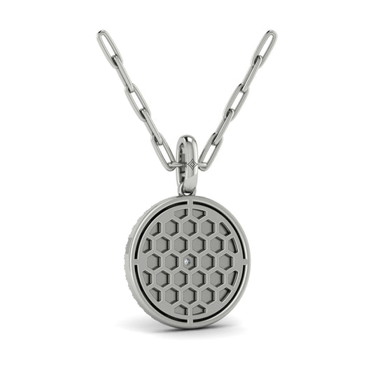 Center Starburst Diamond and Bezel Pendant Necklace