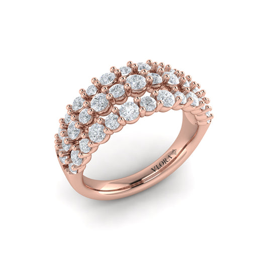 Diamond Double Row Statement Ring