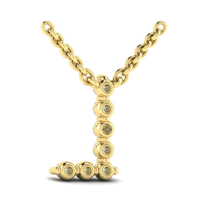 Diamond Alphabet Pendant Necklace, L