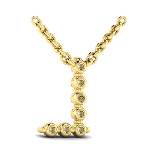 Diamond Alphabet Pendant Necklace, L