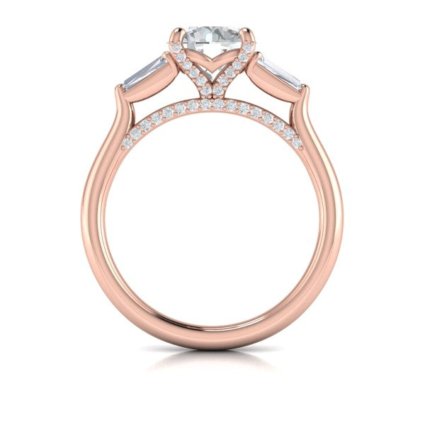 Crescendo Three Stone Engagement Ring