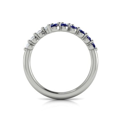 Diamond and Blue Sapphire Open Wrap Ring