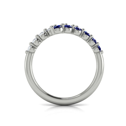 Diamond and Blue Sapphire Open Wrap Ring