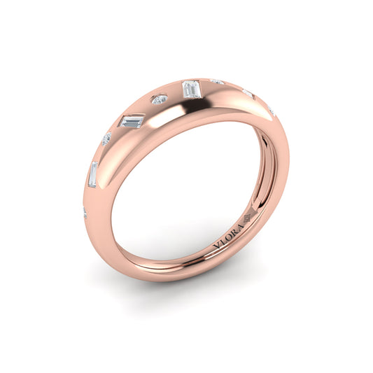 Multi Baguette and Round Dome Diamond Ring