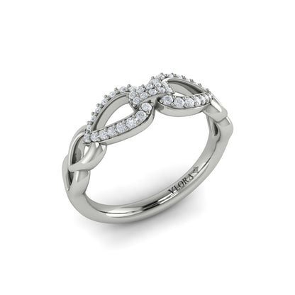 Diamond Double Open Tear Drop Link Bracelet