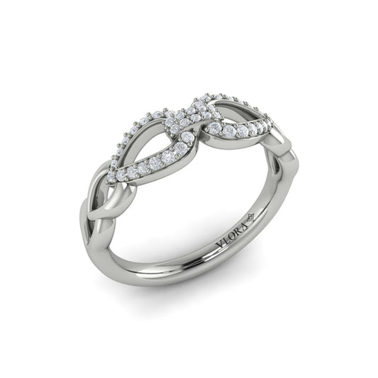Diamond Double Open Tear Drop Link Bracelet