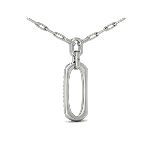 Diamond North South Open Oval Link Necklace