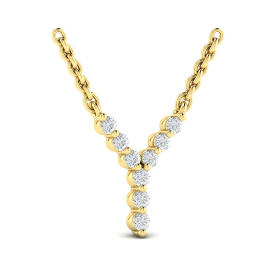 Diamond Alphabet Pendant Necklace, Y