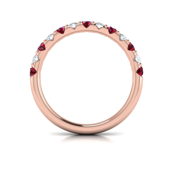 Colored Bands Wedding Band in 14K Rose Gold by Vlora Bridal