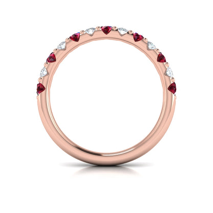 Colored Bands Wedding Band in 14K Rose Gold by Vlora Bridal