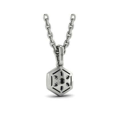 Diamond Cluster Honeycomb Pendant Necklace