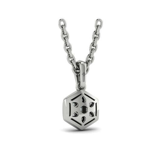 Diamond Cluster Honeycomb Pendant Necklace