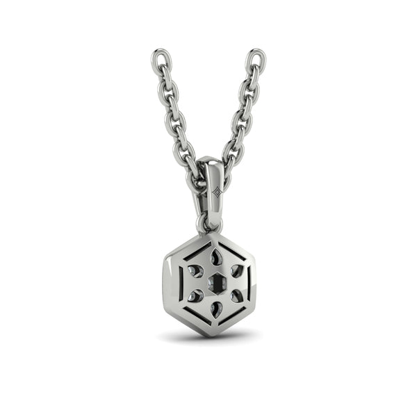 Diamond Cluster Honeycomb Pendant Necklace