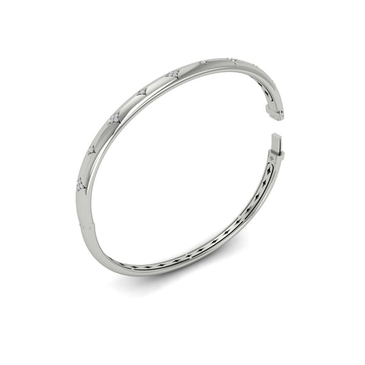 Diamond Vlora Star Hinged Bangle