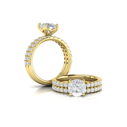 Matching Bands Wedding Band in 14K Yellow Gold by Vlora Bridal