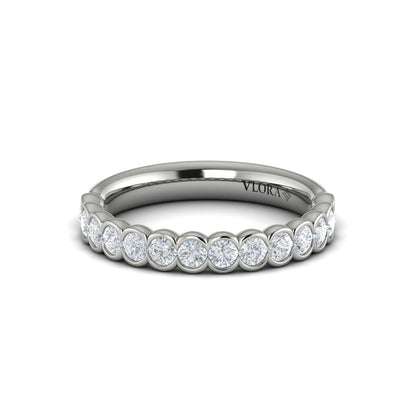 Matching Band for Round Diamond Engagement Ring with Bezel-Set Diamond Band
