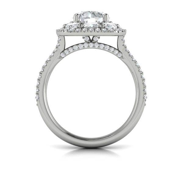 Exquisite Double Halo Round Engagement Ring