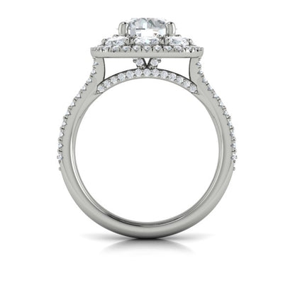 Exquisite Double Halo Round Engagement Ring