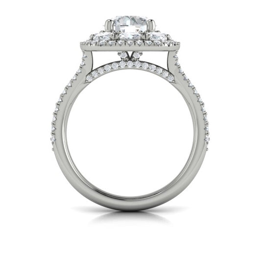 Exquisite Double Halo Round Engagement Ring