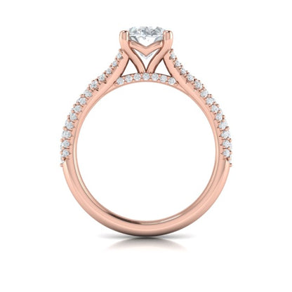 Splendid Cathedral Split Shank Oval Engagement Ring