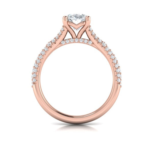 Splendid Cathedral Split Shank Oval Engagement Ring