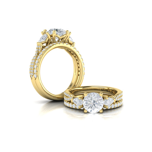 Matching Bands Wedding Band in 14K Yellow Gold by Vlora Bridal