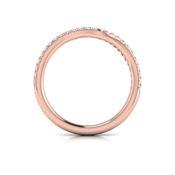 Matching Bands Wedding Band in 14K Rose Gold by Vlora Bridal