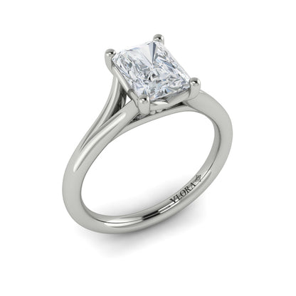 Solitaire Emerald Cut Engagement Ring