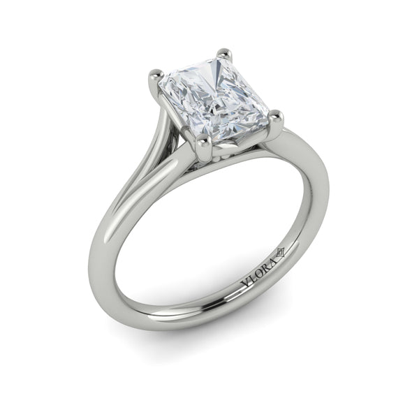 Solitaire Emerald Cut Engagement Ring