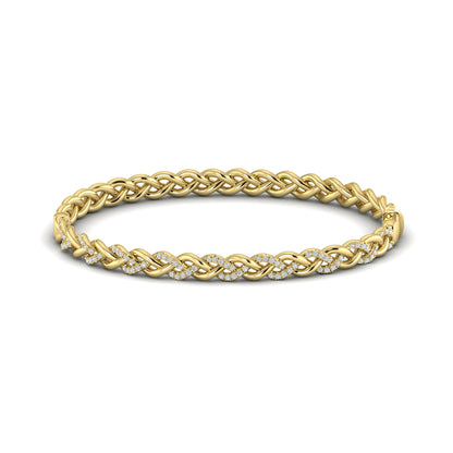 Alternating Diamond Twist Bangle Bracelet