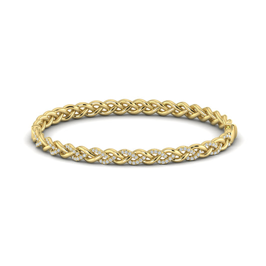 Alternating Diamond Twist Bangle Bracelet