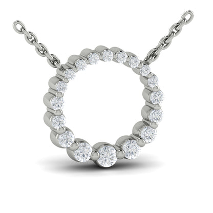 Graduated Diamond Circle Necklace