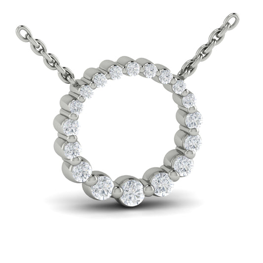 Graduated Diamond Circle Necklace