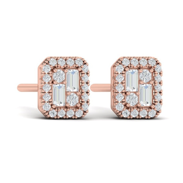 Diamond Baguette Stud Earrings