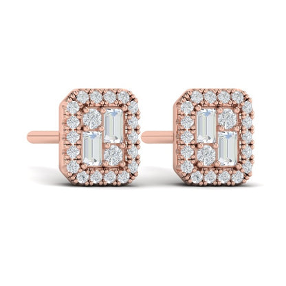 Diamond Baguette Stud Earrings