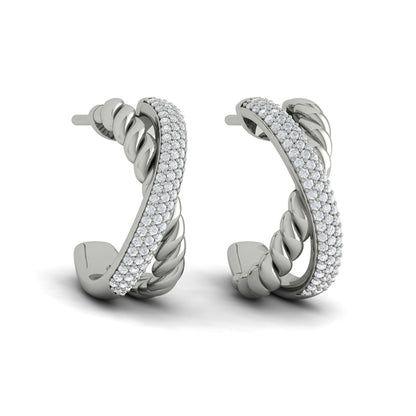 Crossed Hoop Earrings