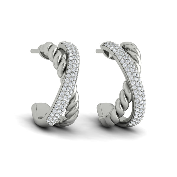 Crossed Hoop Earrings