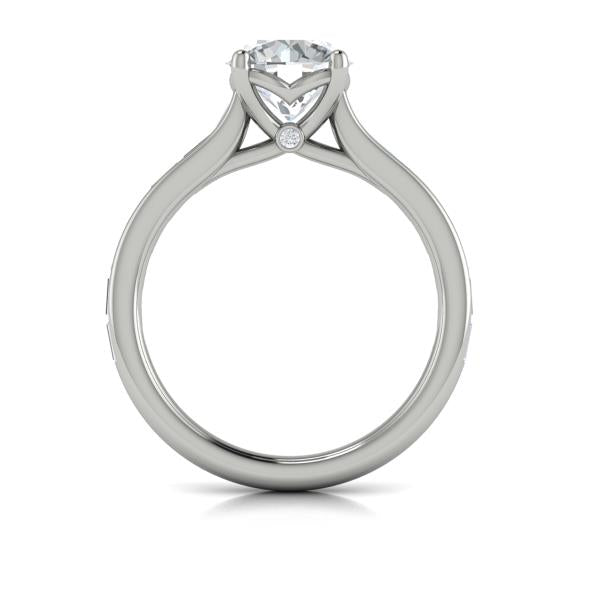 Round Classic Engagement Ring in Platinum by Vlora Bridal
