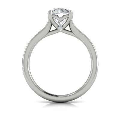Round Classic Engagement Ring in Platinum by Vlora Bridal