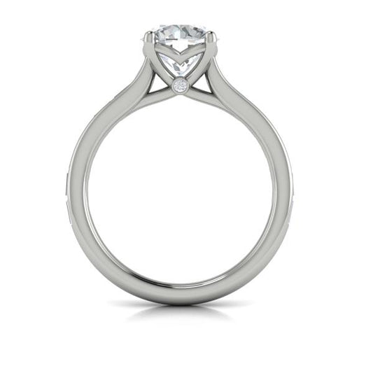 Round Classic Engagement Ring in Platinum by Vlora Bridal
