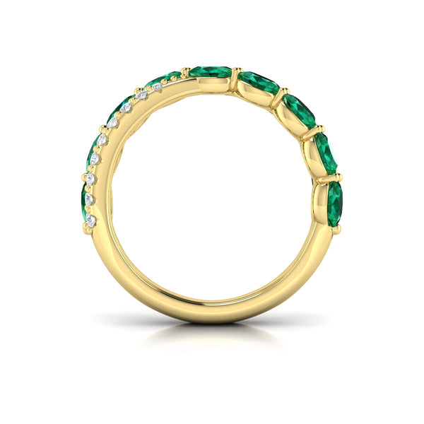 Multi Diamond and Emerald Twist Statement Ring