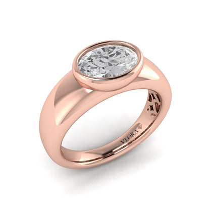 Sculpted Serenity Engagement Ring
