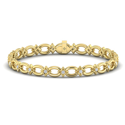 Interlocking Open Circle and Vlora Star Bracelet with Diamonds