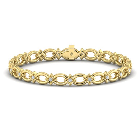 Interlocking Open Circle and Vlora Star Bracelet with Diamonds