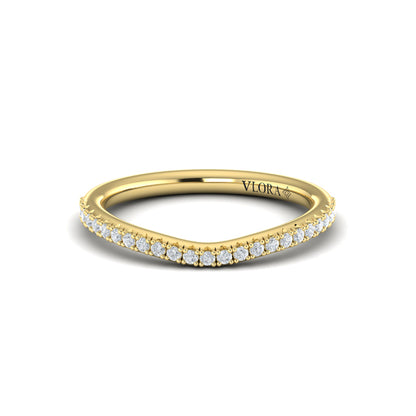 Matching Bands Wedding Band in 14K Yellow Gold by Vlora Bridal