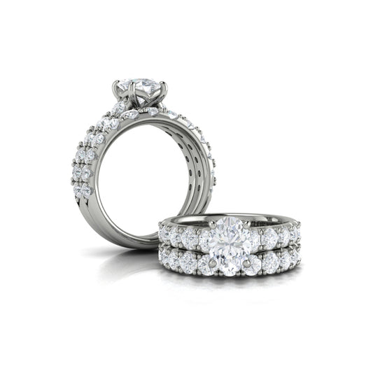 Matching Bands Wedding Band in 14K White Gold by Vlora Bridal