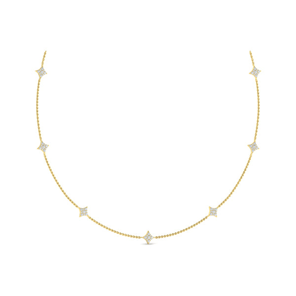 Diamond Cluster Multi Vlora Star Pendant Necklace