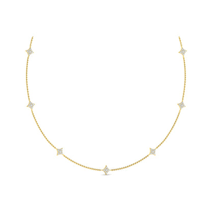 Diamond Cluster Multi Vlora Star Pendant Necklace