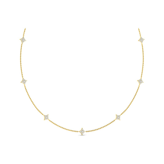 Diamond Cluster Multi Vlora Star Pendant Necklace